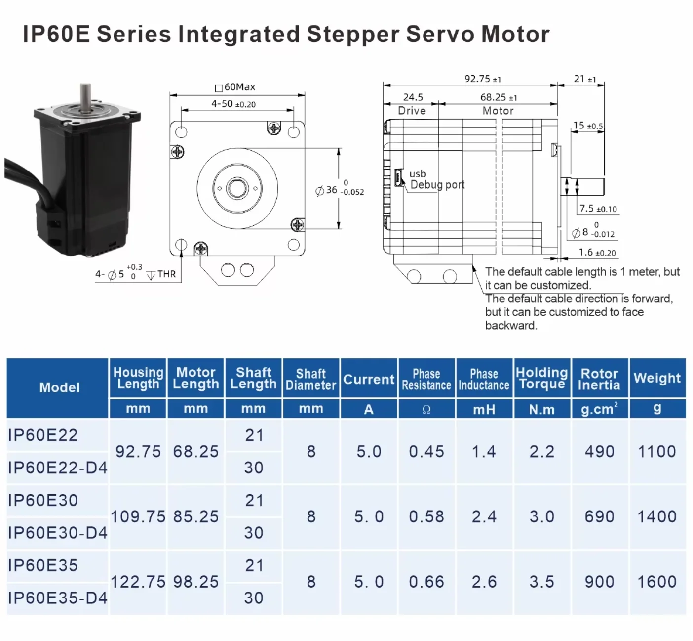 Integrated Motor, 2Phase, Nema23, 24-60VDC - detail 20