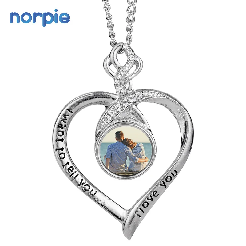 

Lockets Pendant Necklace Memorial Day Souvenir Gift Sublimation Button Snap Heart Necklace, Sliver