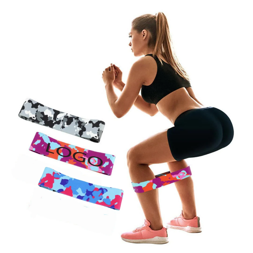 

Hot Selling Gym Print Peach Fabric Hip Resistance Band for Women Workout