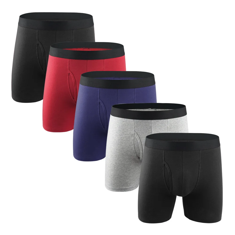 

Plus Size Solid Color Mid Waist Men Underwear Solid Color Briefs New style Black Basic Modal Boxers Briefs Underwear