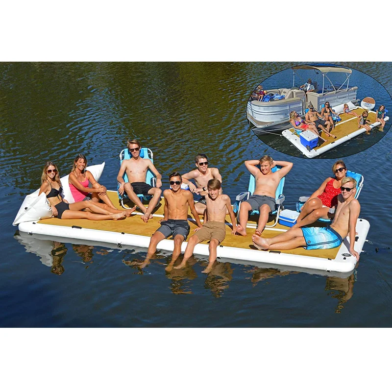 Big Size Inflatable Floating Island Swim Platform Fishing Boat Dock 