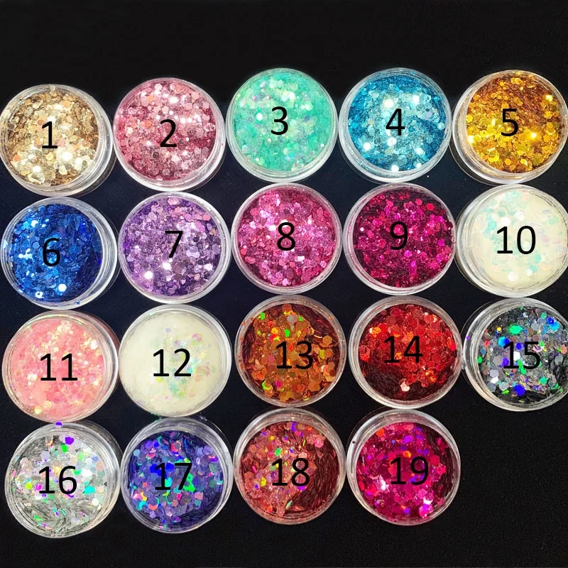 

Whosale 19 Colors Loose Glitter Eyeshadow Powder for Private Label