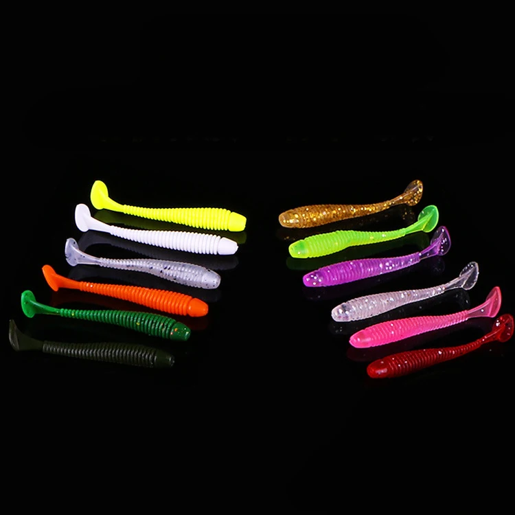 

Jetshark 5cm10pcs/7cm6pcs lead hook suit Curly tailed maggot combined with mandarin fish and sea bass Soft Fishing Lures