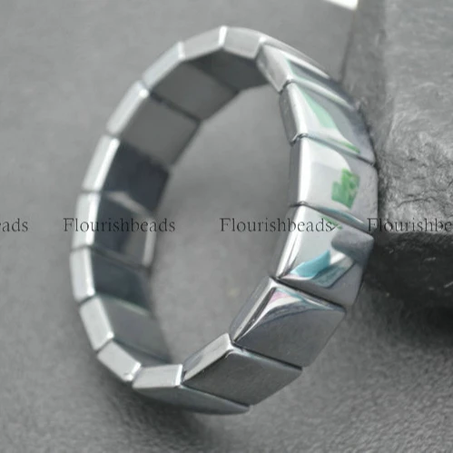 

Natural Titanium Hertz Wide Square Beads Bracelet Fashion Jewelry Cuff Bangle