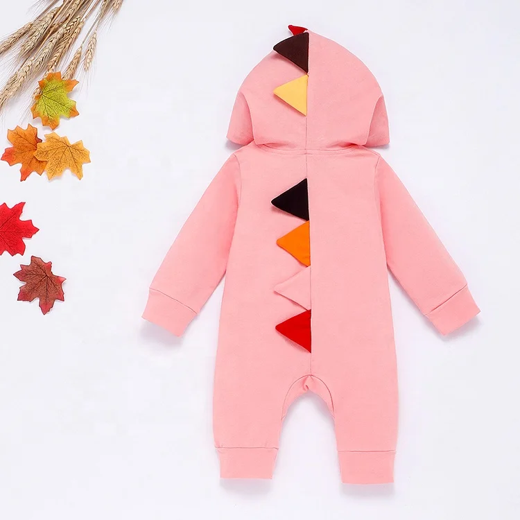 100% cotton blank dinosaur romper baby romper for Infant bodysuit onesie longsleeve plain soft baby clothing