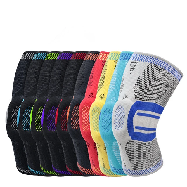 

Protective knee sleeve knee silicone pad support knee brace with adjustable strap, Color can be customized