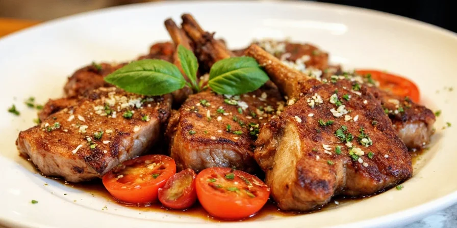Platter of balsamic vinegar pork chops with different spice pairings