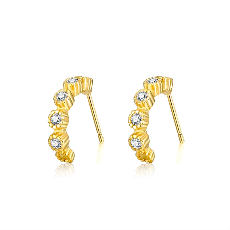 

RINNTIN SE205 hot selling ear jewelry wholesale 925 sterling silver 14K gold earrings