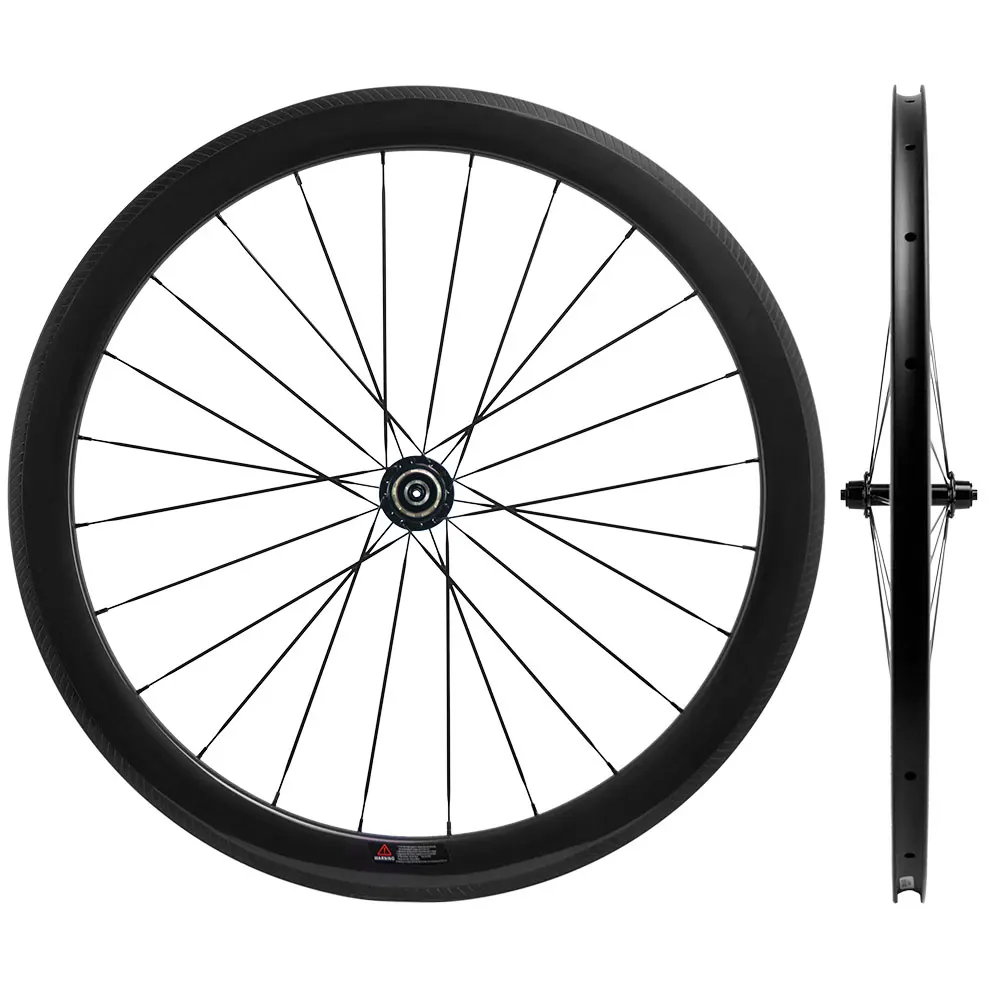

TB2125 Hot Sales Carbon Wheelset 700c Road Bike Wheels 50mm glossy Clincher Wheel Bicycle -K Braking edge R13 Cycling Wheels, Black