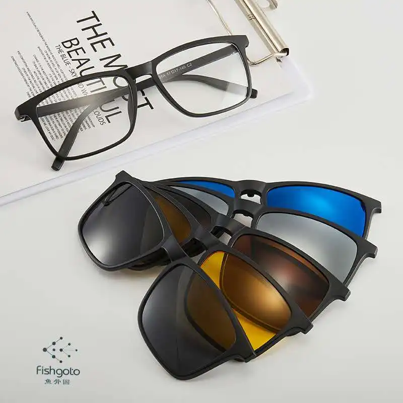 

New magnetic sunglasses for myopia magnetic clip-on sunglasses sports myopia sunglasses