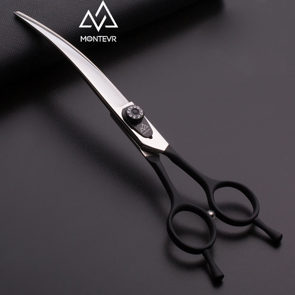 

Customized  pet grooming scissors curved dog grooming scissors, Black