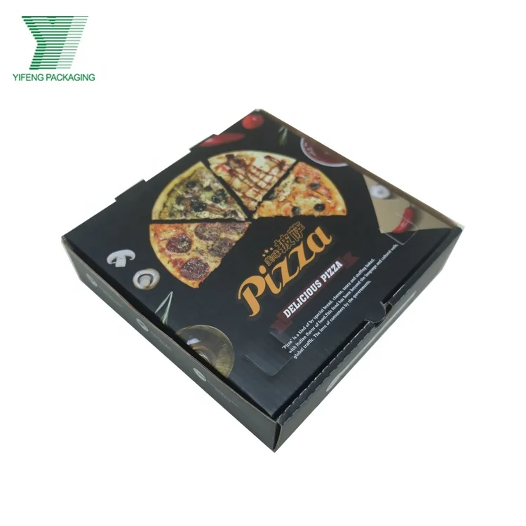 

Customized 6 Inch Cheap Factory Package Cardboard Delivery Food Grade Black Corrugated Pizza Box