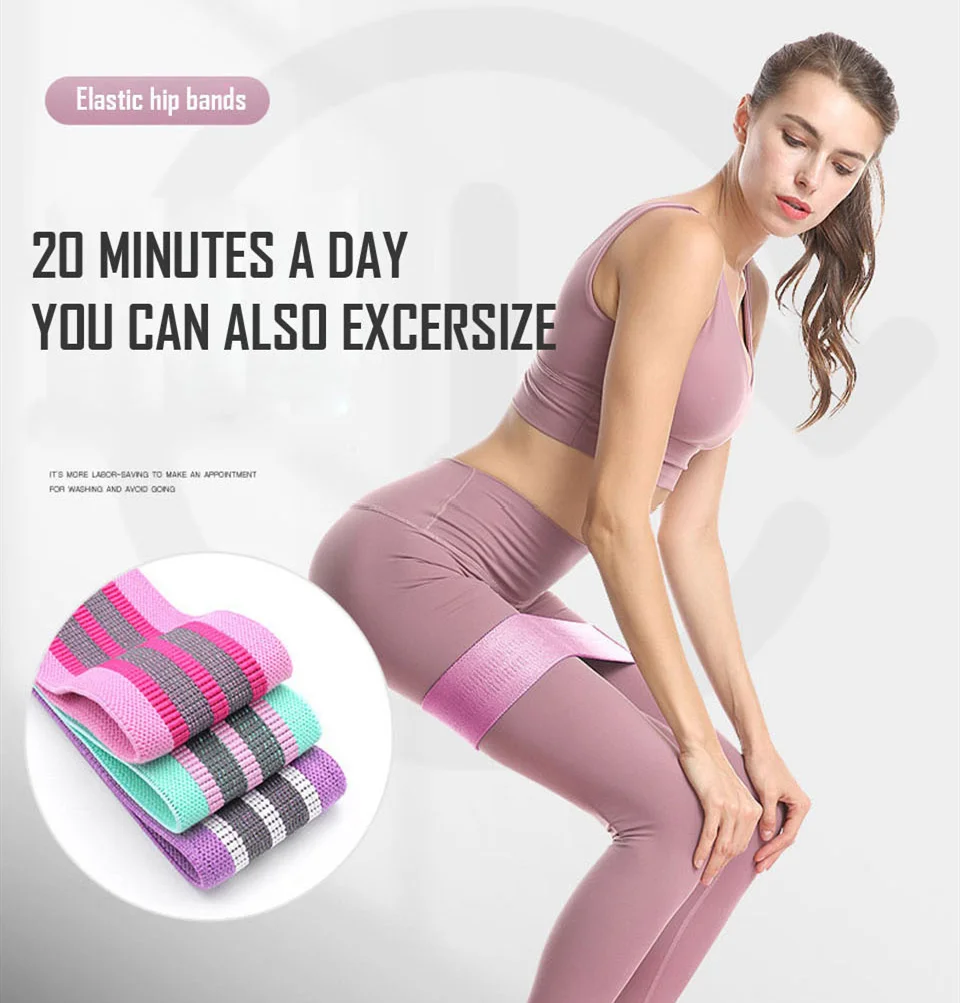 

3 Levels Set Non-slip Design Workout Exercise for Legs Thigh Glute Butt Squat Bands Yoga Indoor Hip Circle Loop Resistance Band, Multi colors