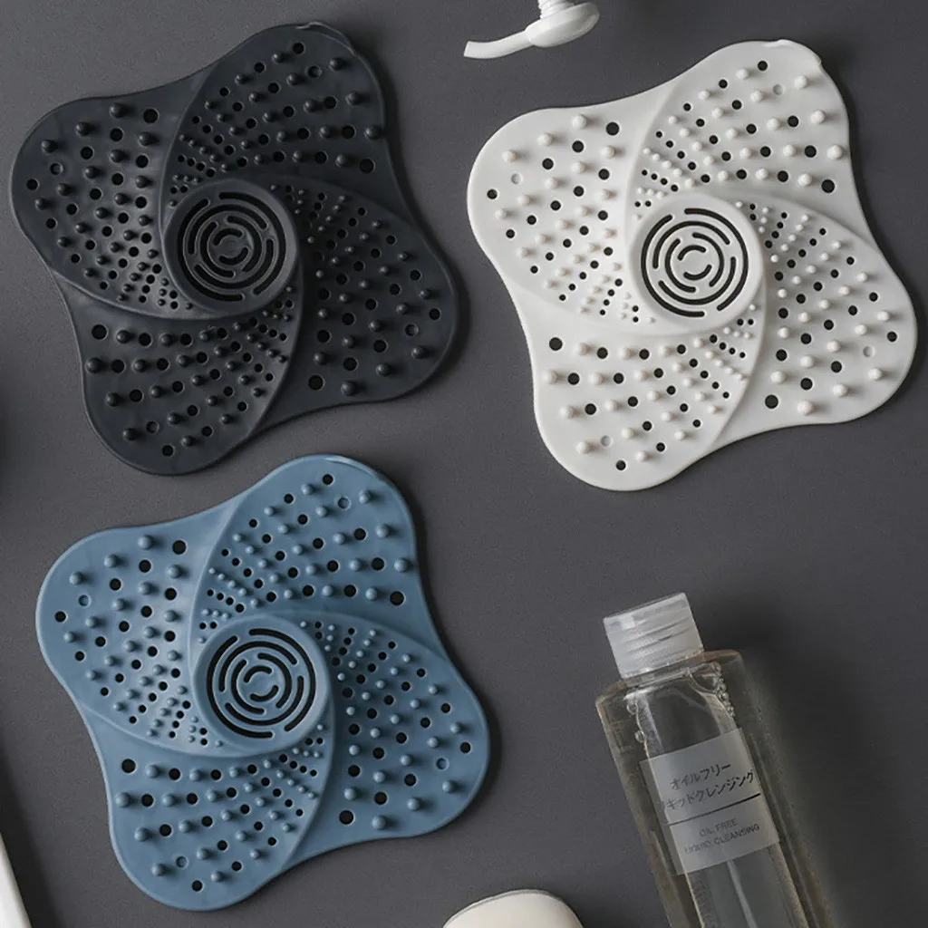 

Reinforced Design Bathroom Drain Hair Catcher Bathing Stopper Kitchen Plug Sink Strainer Filter Shower Anti-clogging Filter Net, As photo