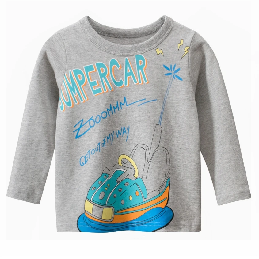 

2021 Spring New Korean Style T Shirt For Kids Boys Full Sleeve Cartoon Long Sleeve