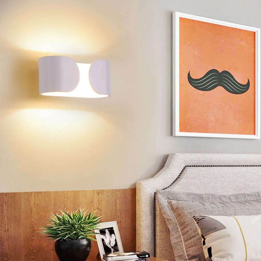 6W white modern minimalist indoor LED wall lamp living room aisle corridor bedroom bedside wall lamp