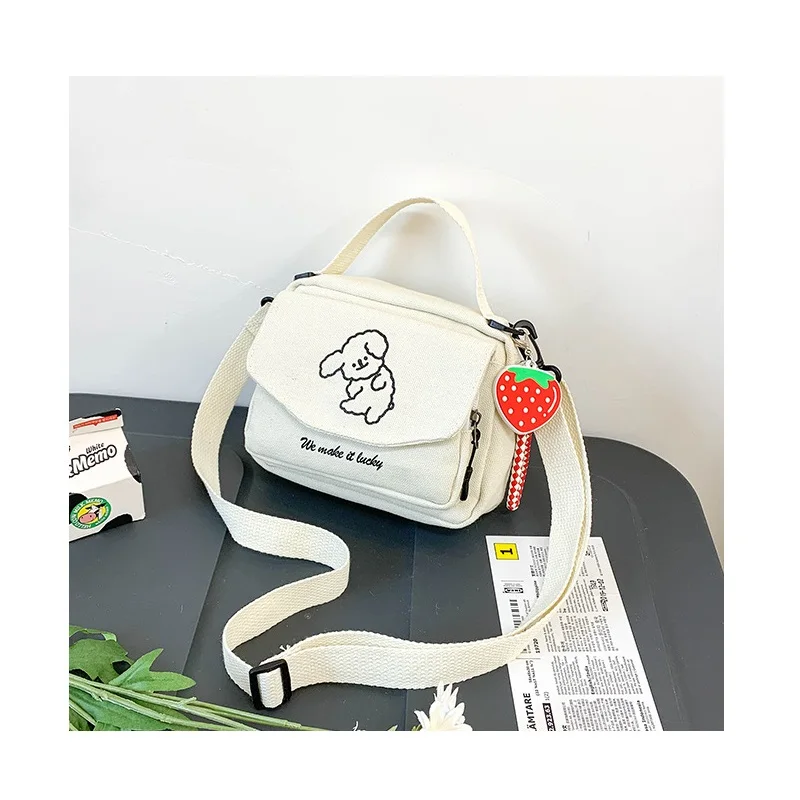 

Fashion Canvas Small Square Bag Lovely Canvas Pure Color Casual Women Ladies Luxury Shoulder Tote Bag Handbag