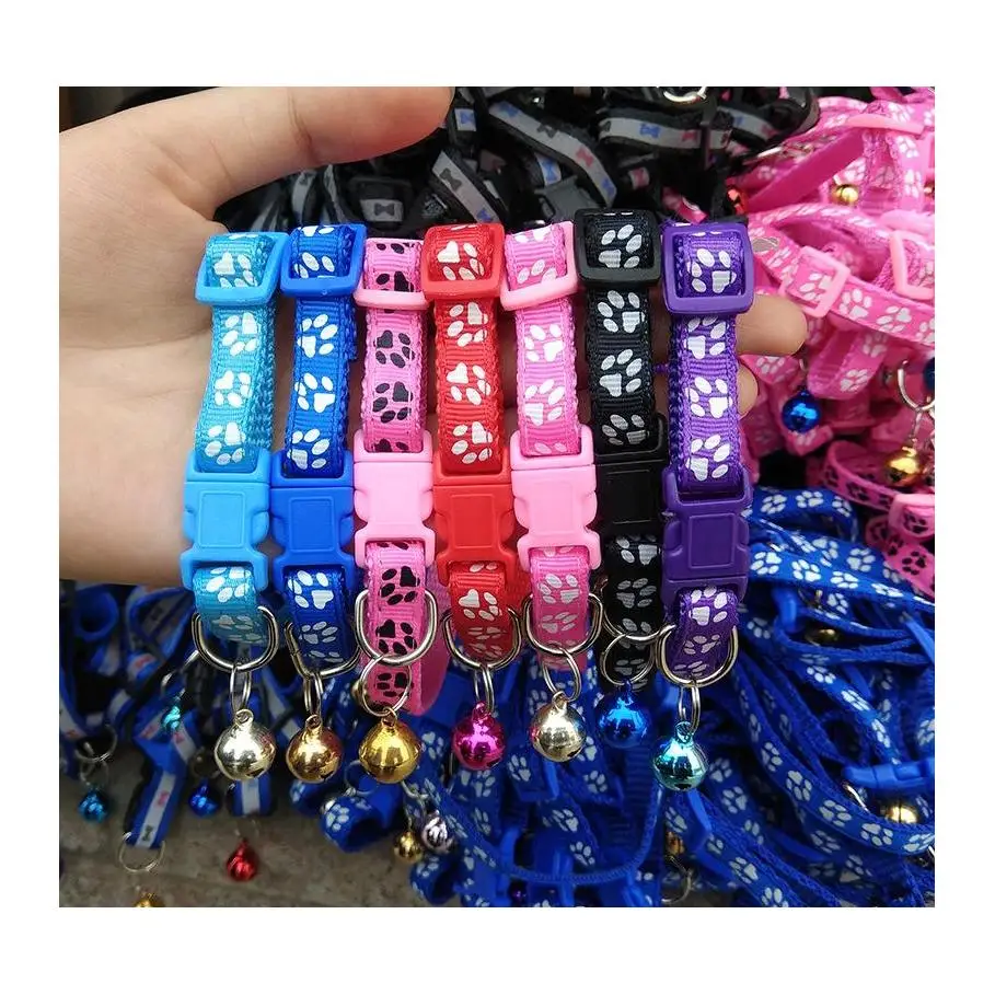 

Easy Wear Pet Buckle Collar Puppy Bell Necklace Adjustable Cat Dog Collar Outdoor Favor Gifts For Pet