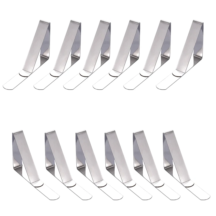 

12 PCS Outdoor Table Cloth Cover Clamps Table Cloth Holders Ideal Stainless Steel Tablecloth Clips, Silver