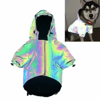 

2020 new low MOQ custom logo label high quality pet outdoor running safety hi vis vest jacket protective dog reflective clothing