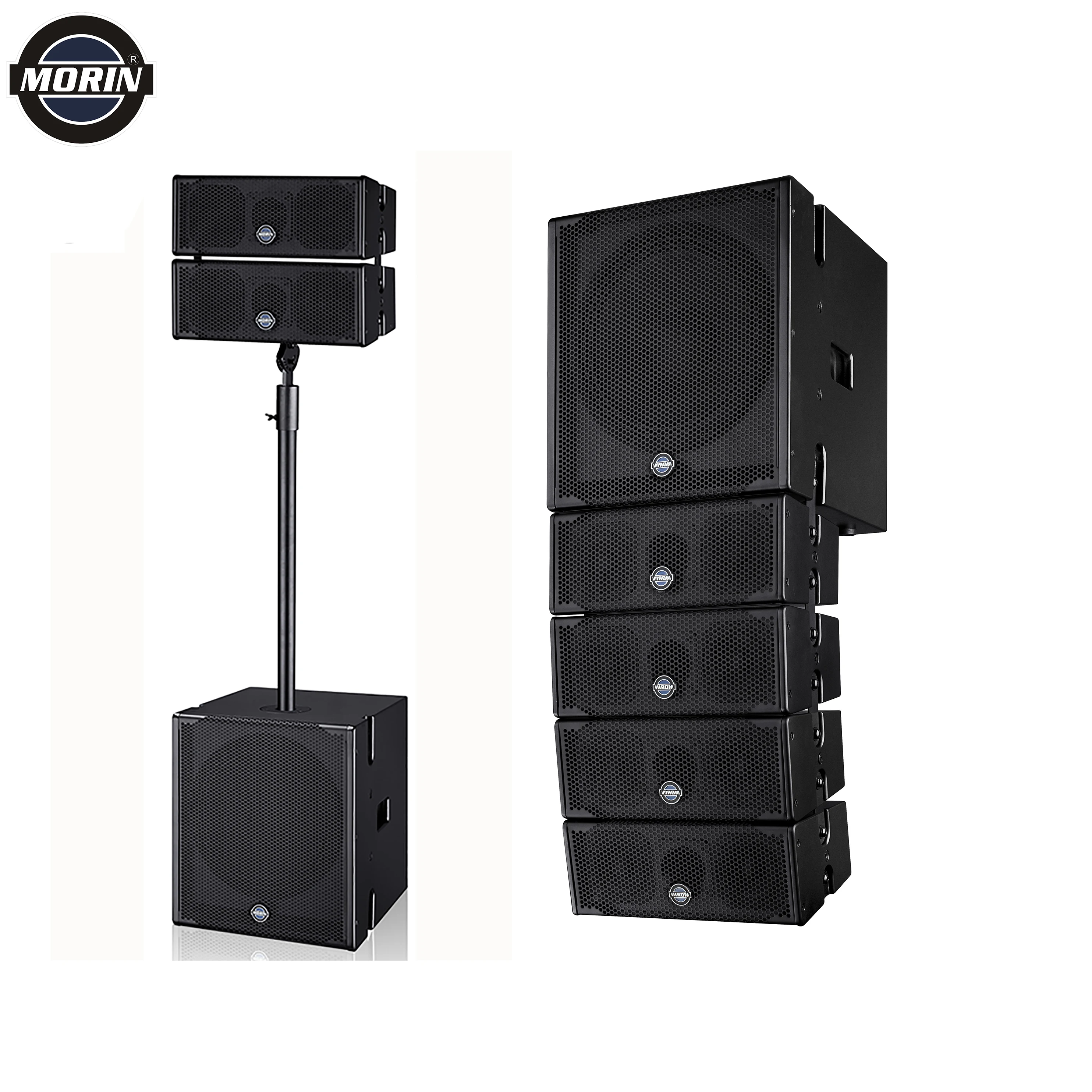

MORIN Pro Audio Indoor Sound System dual 4 inch Mini Powered Active Line Array Speaker