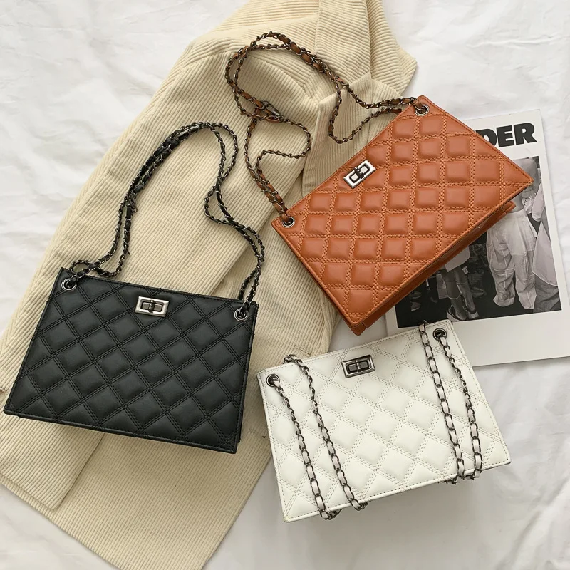

New Design Diamond Lattice handbags for women pu leather one shoulder bag ladies purses and handbags 2021, Customizable