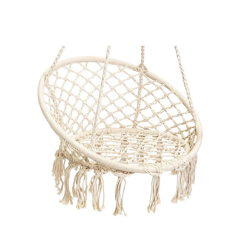 
Round hammock macrame chair hanging rope swing outdoor 