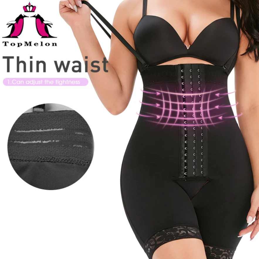 

New Adjustable Hooks And Zip Elasticity Compression Slimming Tummy Control High Waist Shapewear Pants, As show