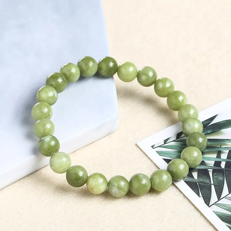 

jade bracelet wholesales Green Southern Jade Round Loose Beads Jewelry Women Gemstone Gift Handmade Strand Bracelets