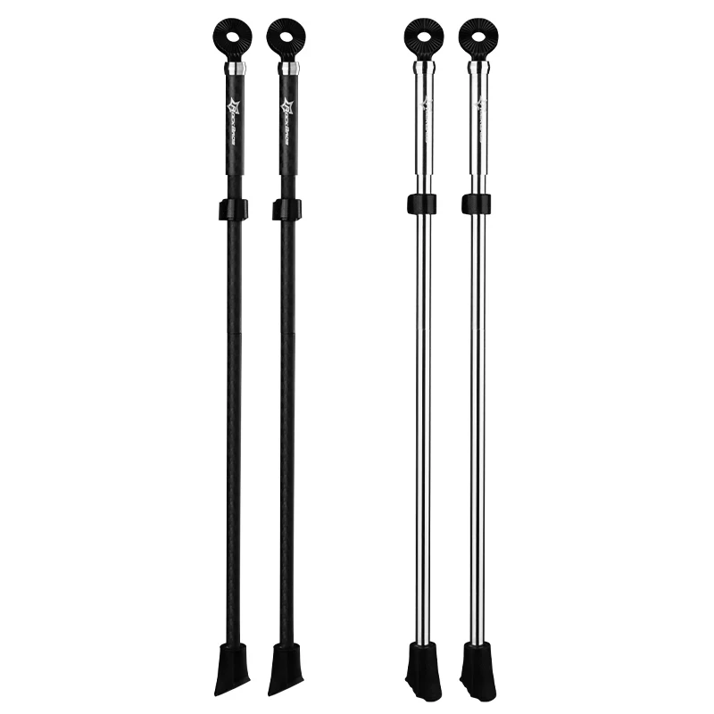 

ROCKBROS Carbon Fiber Antiskid Quick Release Folding Parking Rack Bicycle Foot Support Mtb Road Bike Stand Bmx Bicycle Kickstand, Silver,black