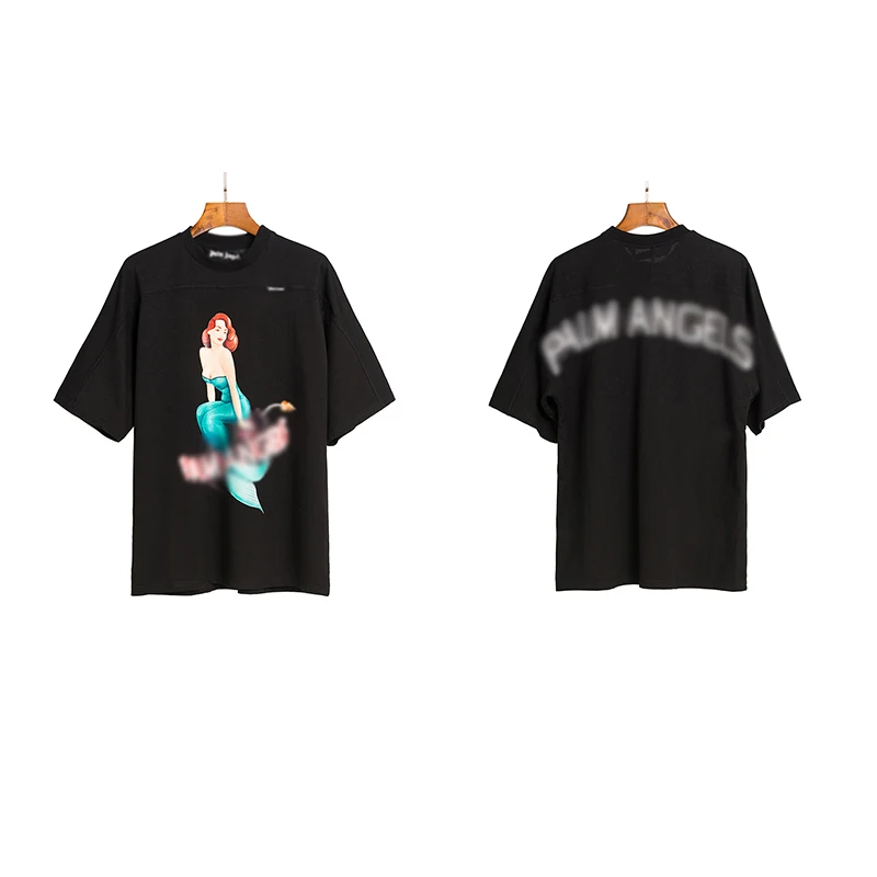 

European and American hip-hop rapper high street couple short-sleeved men's T-shirt cotton round neck print tee