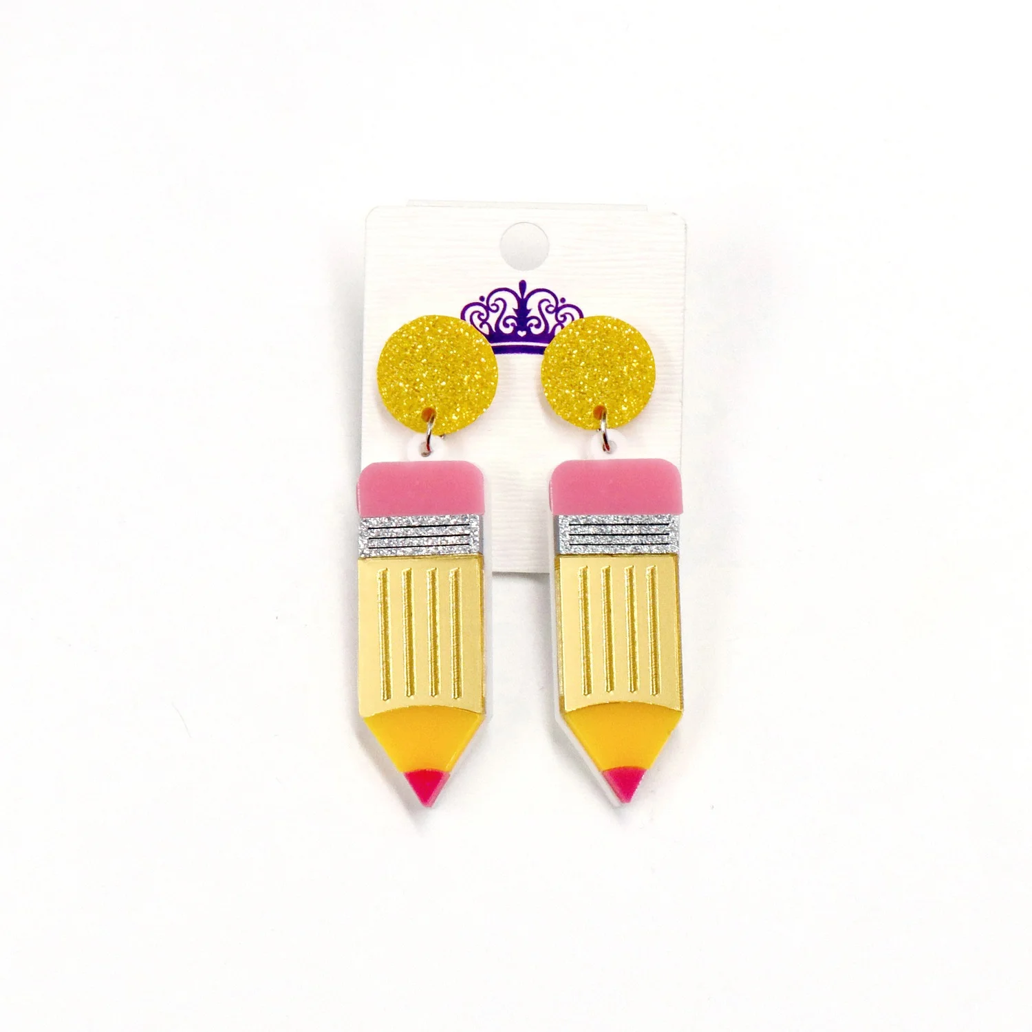 

Pencil Dangle Earrings,Teacher Gift, Laser Cut Acrylic Earrings