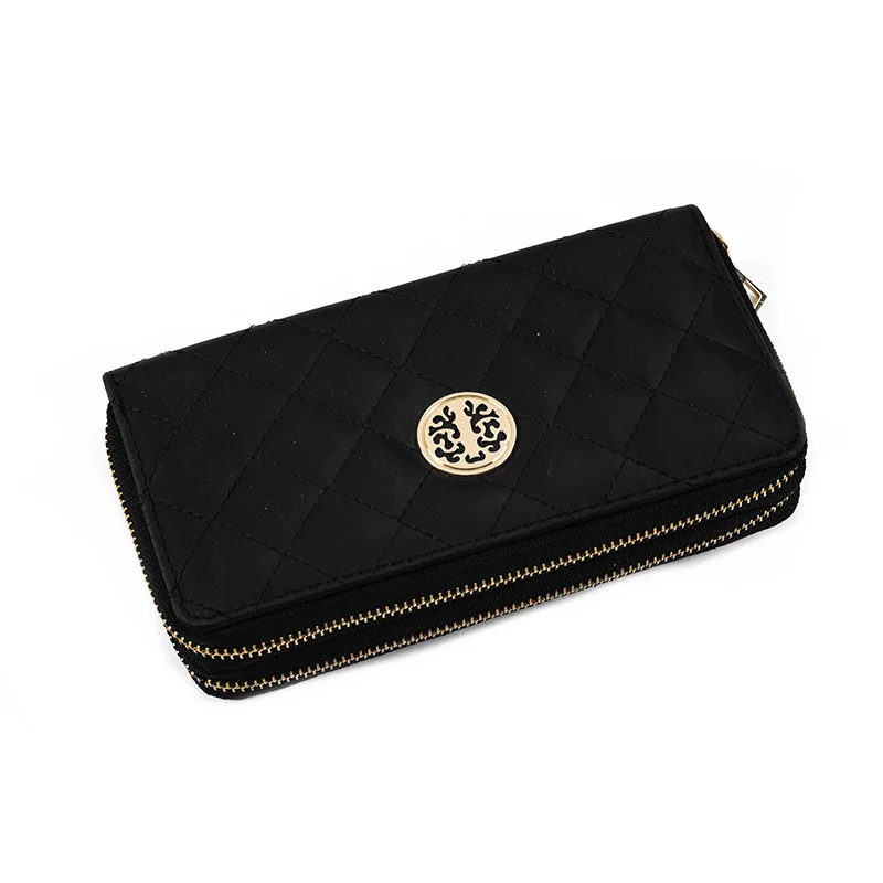 

Fashionable Simple PU Leathe Wallet Black Long Clutch Purse Zipper Wrist Wallet For Women, As the picture or customizable