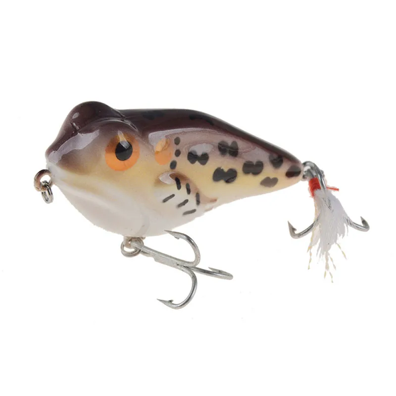 

6cm/8g Artificial ABS Plastic Soft Bait 3D Eyes Floating Water Frog Bionic Bait Swimming Depth 0.3m--1.2m 6#With Fishing