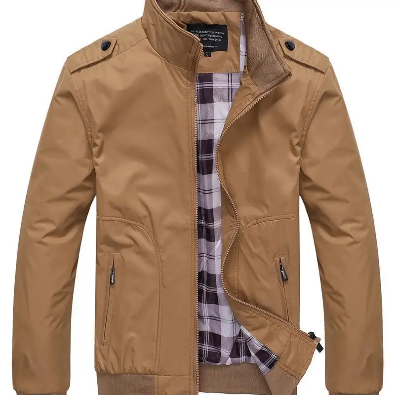 

China Wholesale Price Autumn New Stand Collar Men Jackets Youth Casual Jacket, Khaki,grey,black,green