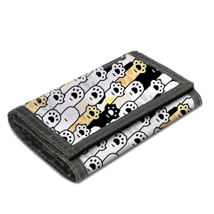 

High quality Custom design print on demand Cartoon Dog zipper money clip children kids card holder coin wallet purse