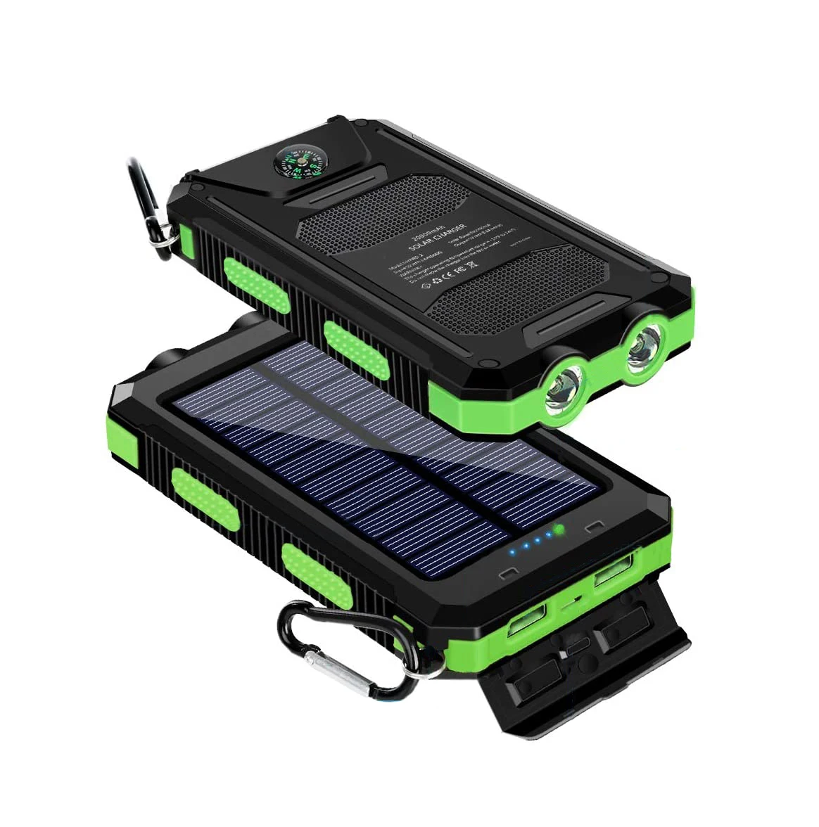 

Waterproof Cell Charger Phone Solar Power Banks Multifunction 20000Mah Charging By Sunlight Dual Usb Power Bank Solar PowerBank