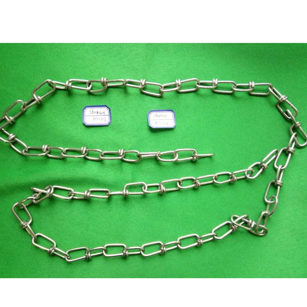 Stainless Steel 304 Din5686 Double Loop Chain Hanging Basket Ball Chain ...