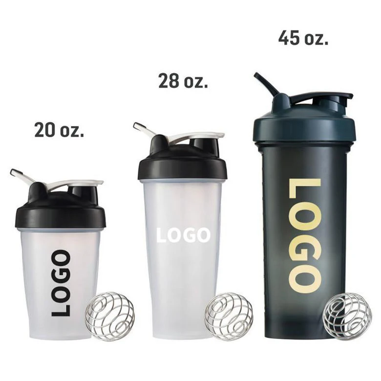 

400ml Gym Fitness Blender Shaker Bottle Shaker Cup Custom Logo Protein Sports Water Bottle With Mixer Ball