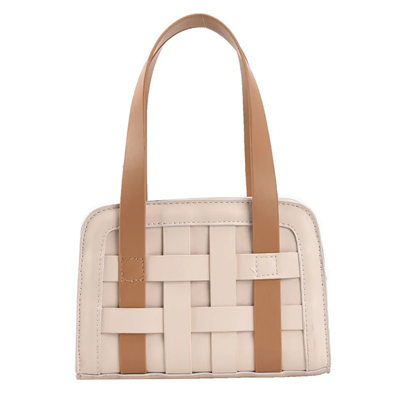 

Creative Personality Woven Pu Shoulder Bag Adjustable Shoulder Strap Mini Handbag Fashionable Temperament Ladies Shoulder Bag