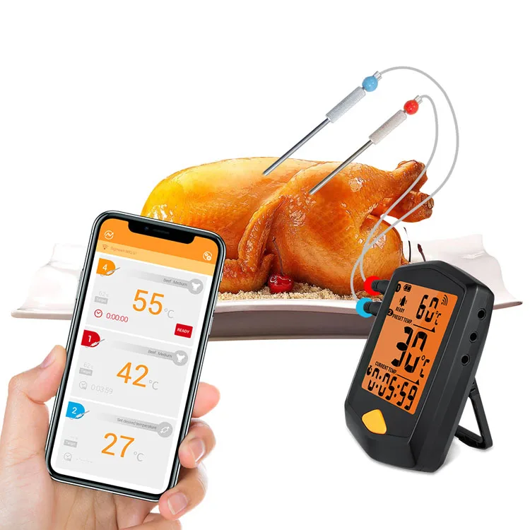 

HH wireless grill bbq thermometer 4 probes kitchen cooking food temperature new design digital meat thermometer grilling