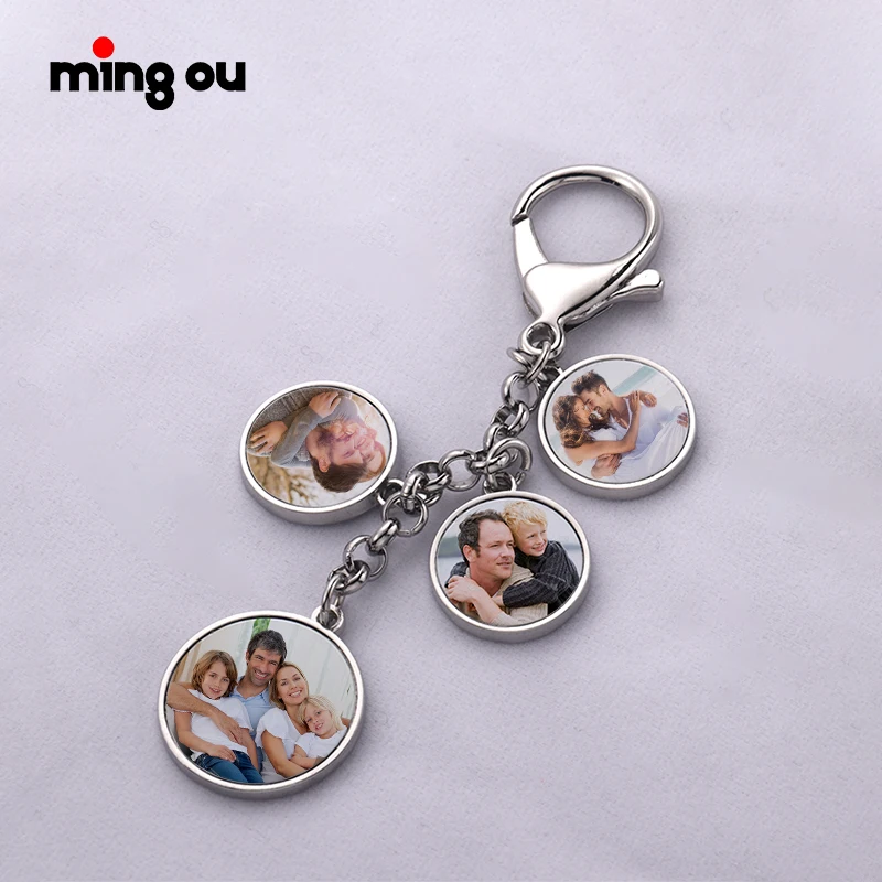 

Hot Sale Custom Made DIY Blank Charms Keychain Round Photo Keychain Sublimation Keychain