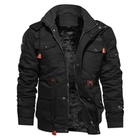 

Winter Thickening Fleece Warm Military Style Track Jacket Men Plus Size Bomber Jacket Coat