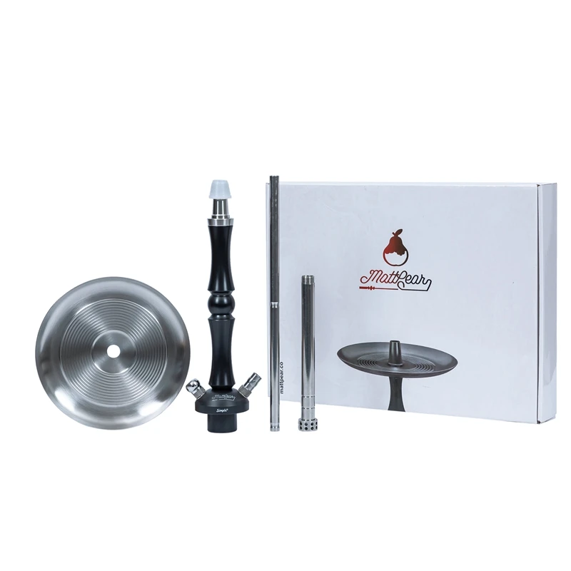 

Best Quality Shisha hookah MattPear set with gift box black and white color Edelstahl shisha box