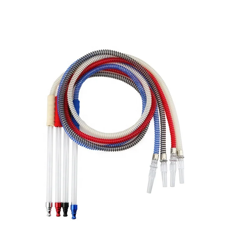 

hot selling chicha hose hookah pipe rope around leather shisha hose, Red/blue/black/white