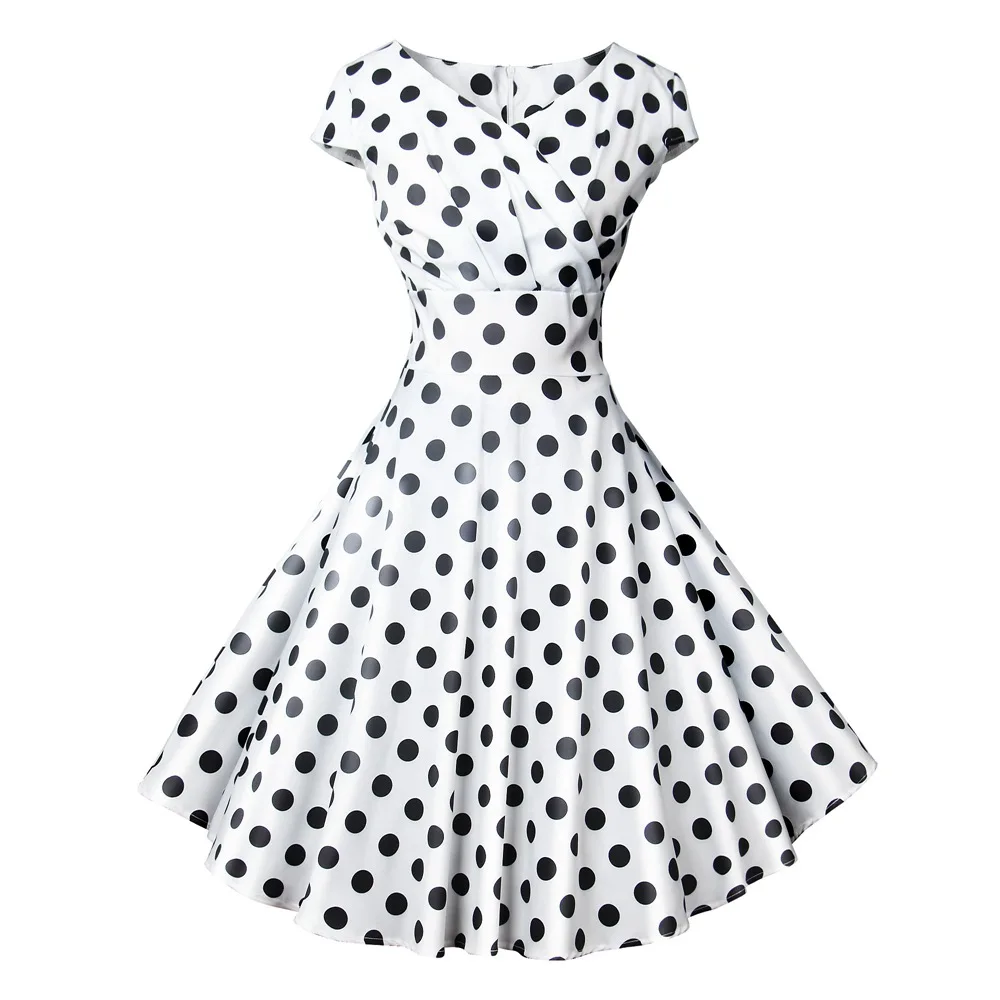 

Casual Summer Polka Dot Floral Print Short Women Dresses