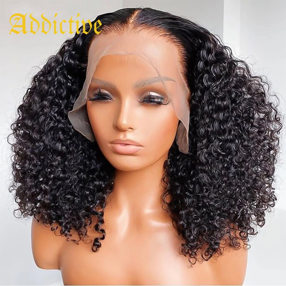 

Addictive Afro Kinky Blonde Curly Human Hair Lace Wigs