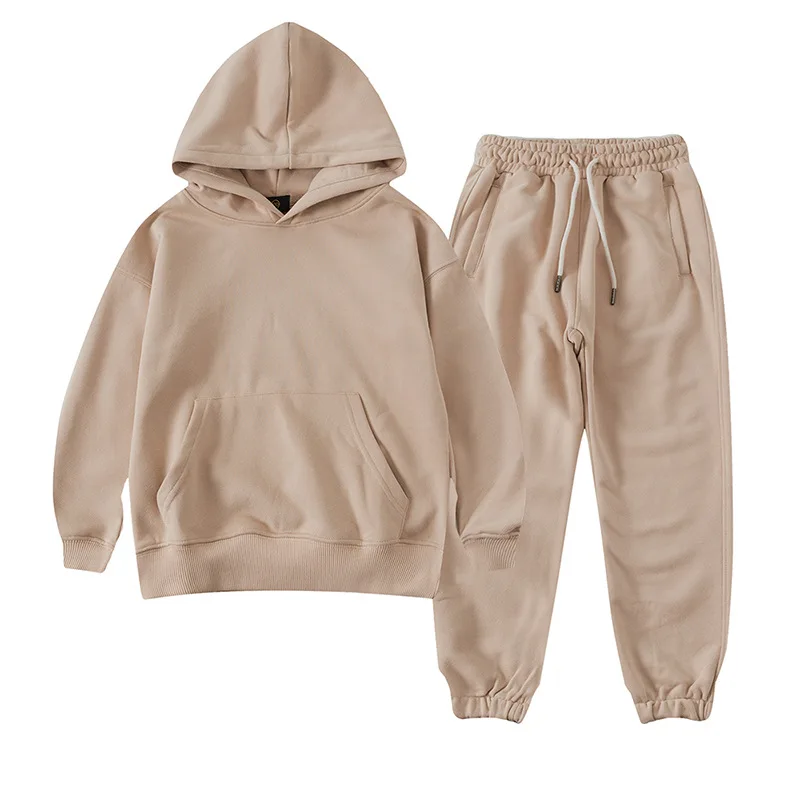 

2021 New Wholesale Kids boys Clothing set blank boys suits Hoodies&joggers sweatpant Tracksuit Children 2 piece set
