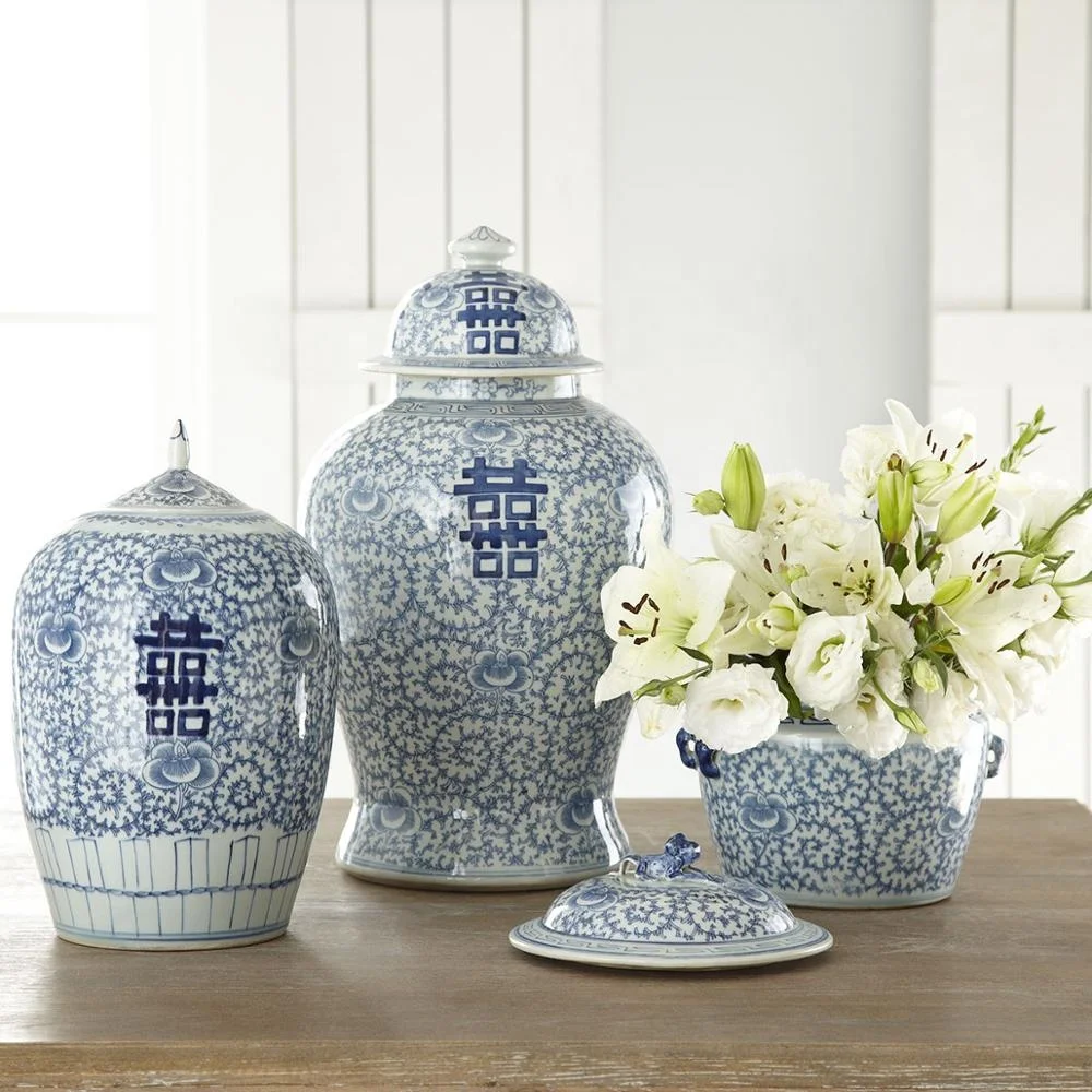 

Chinese classic blue and white porcelain vase home office hotel antique decoration ceramic vase