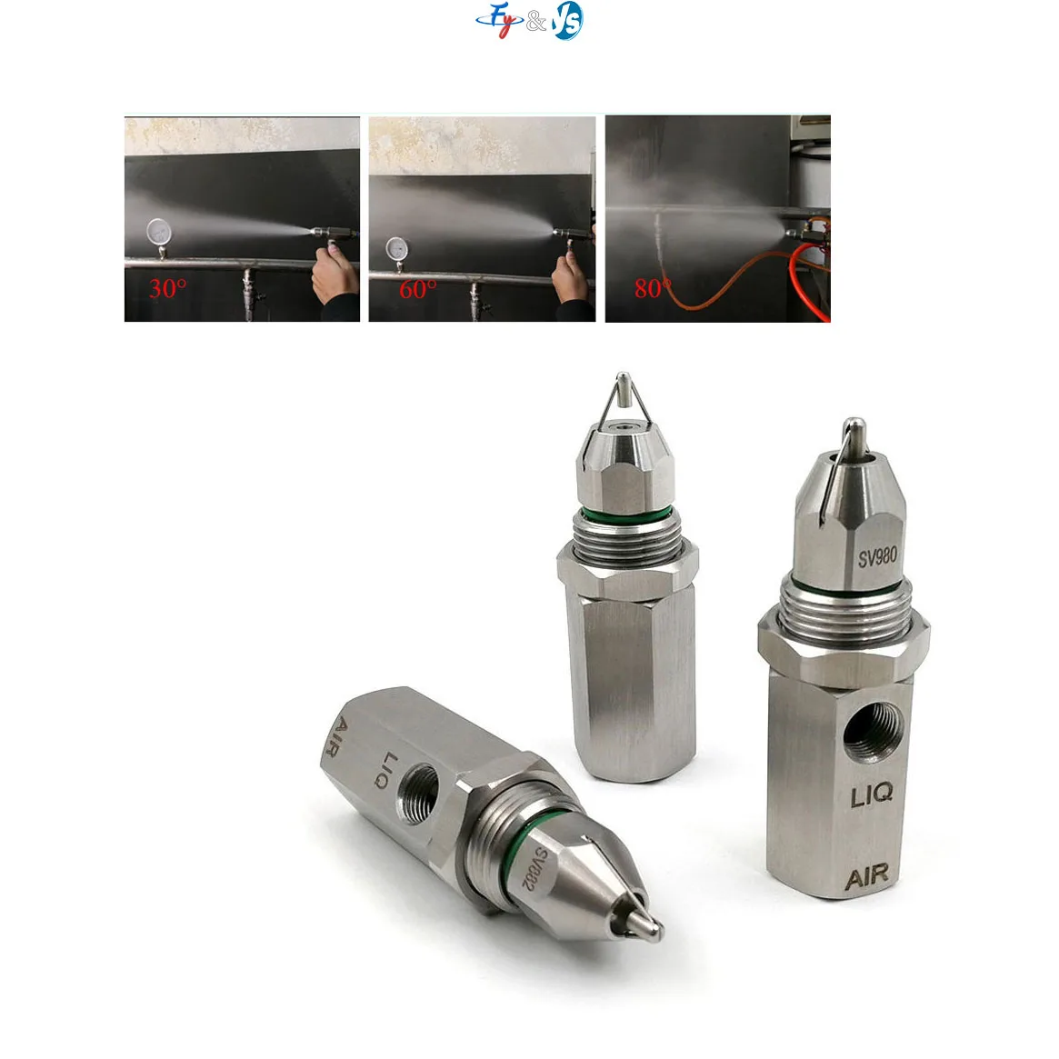 Ultrasonic Air Atomizing Nozzle Fine Mist Nozzle for Cooling Humidifyingultrasonic Dry Mist Nozzle Ultrasonic Spray Nozzle